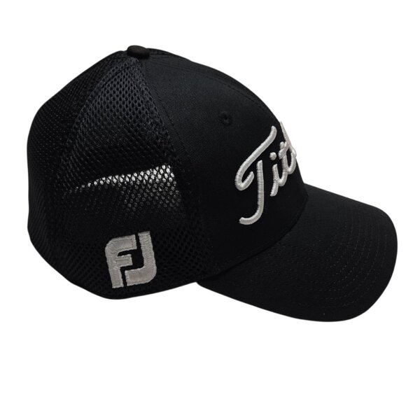 Titleist FJ Hat Cap Fitted Mens Large XLarge Black Mesh Golf Pro V1 New Era - Picture 7 of 10
